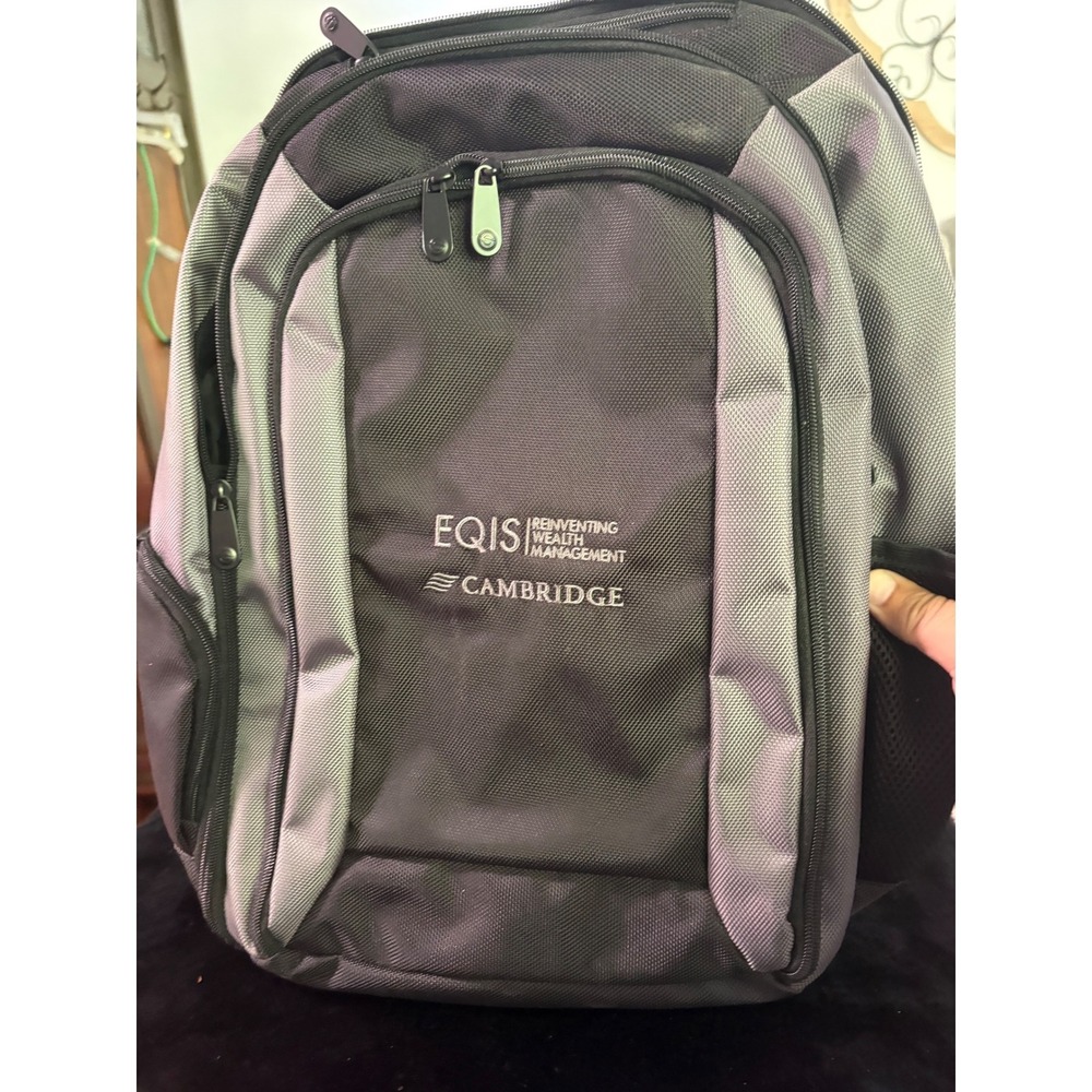 Seville Gear BB-383 Laptop Backpack Black Gray EQIS Cambridge Corporate Tech Bag